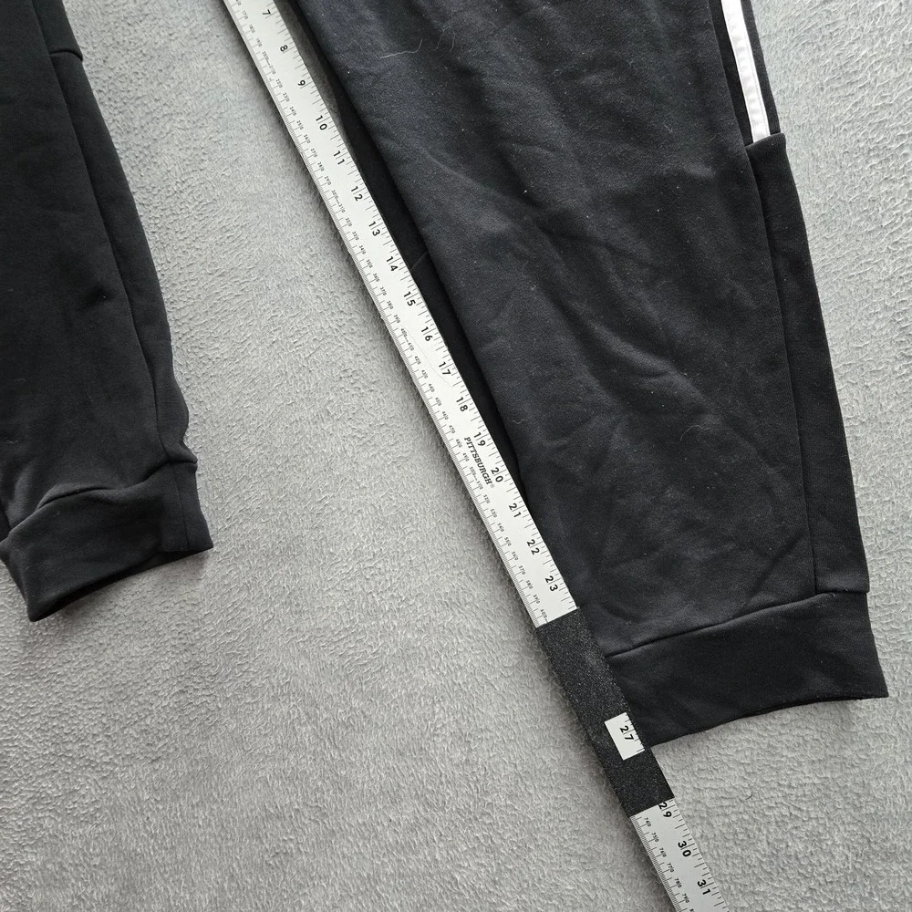 Adidas Men Activewear Pants L‎ Black Sweatpants Gorpcore Logo Stripe 27